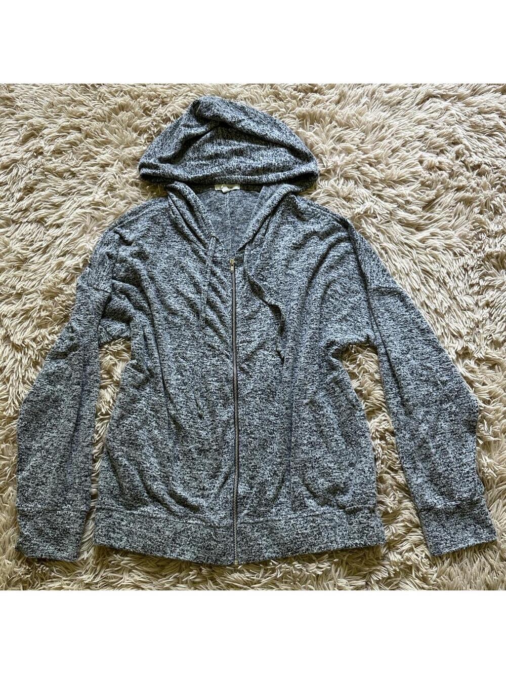 Maurices Gray Zip-Up Hoodie Sweatshirt Size Large